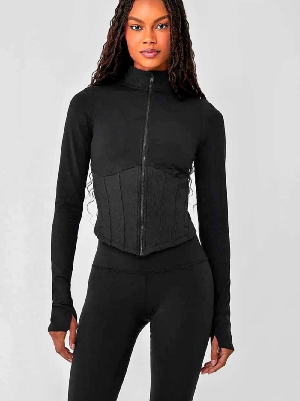 Alo Air Brush Corset Full Zip Jacket